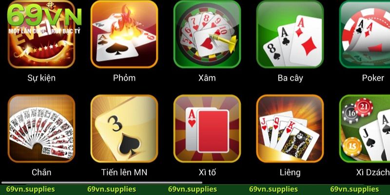 Những trò chơi thú vị đang có mặt tại game bài 69VN